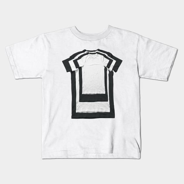 BlackWhite Tshirt Illust Kids T-Shirt by ReiCola